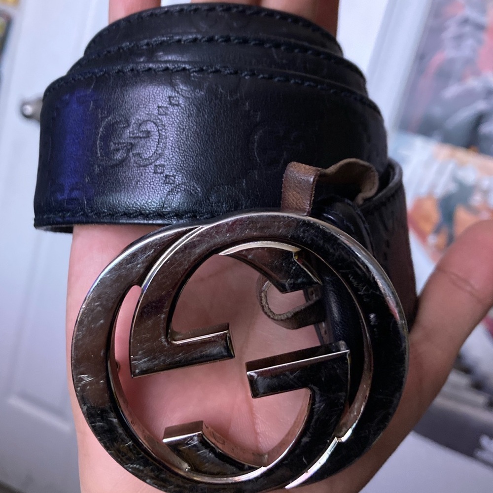 Black Gucci monogram belt (Size 32)